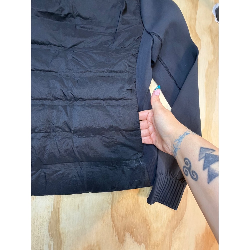 Lululemon Down & Around Crew Black Insulated Pullover W4AGBS Size 6 Athleisure - Picture 10 of 11